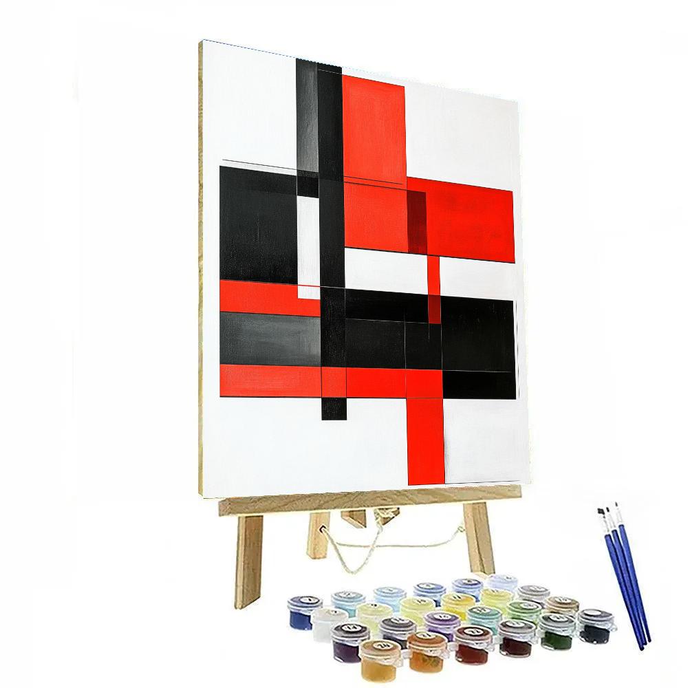 Kazimir Malevich Inspired Geometric Harmony paint by numbers