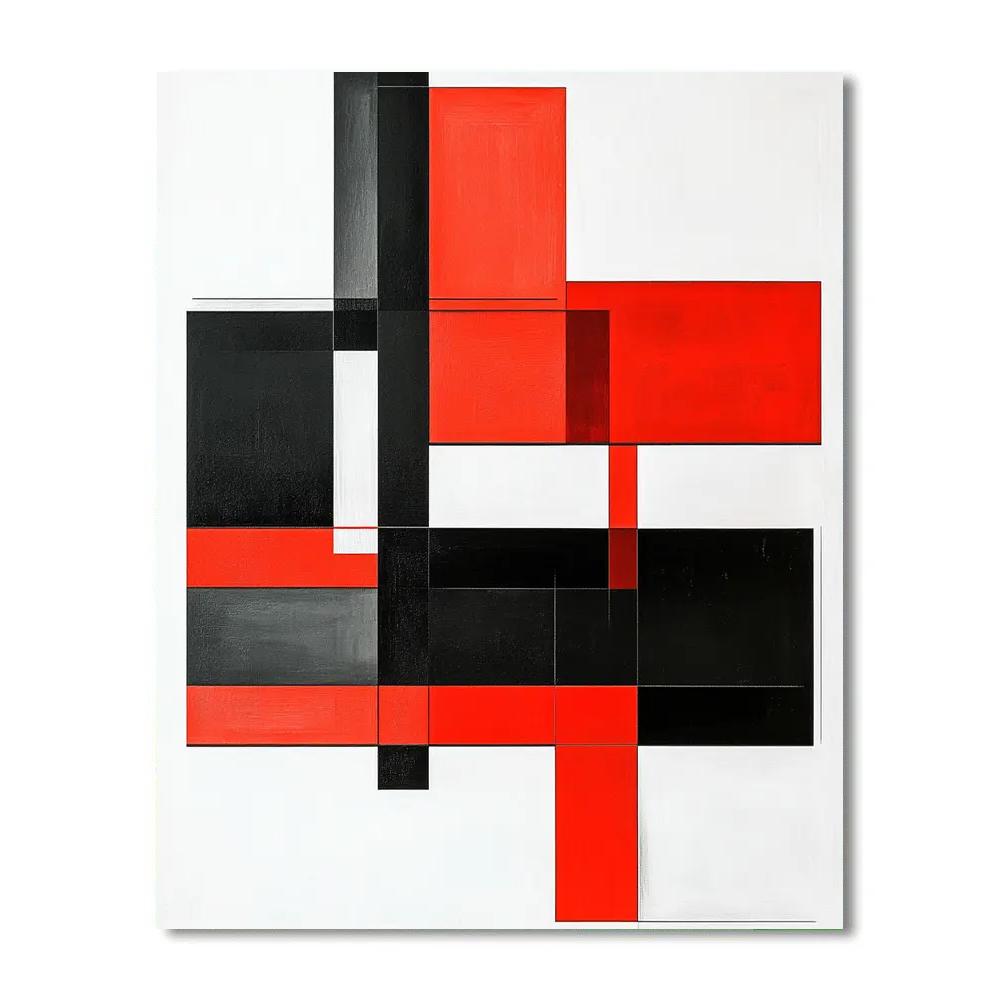 Kazimir Malevich Inspired Geometric Harmony paint by numbers