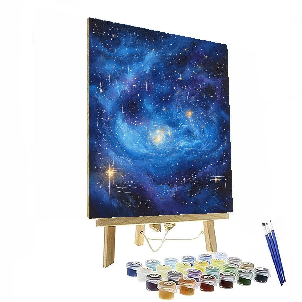 Leonardo Da Vinci Inspired Ethereal Nebula paint by number