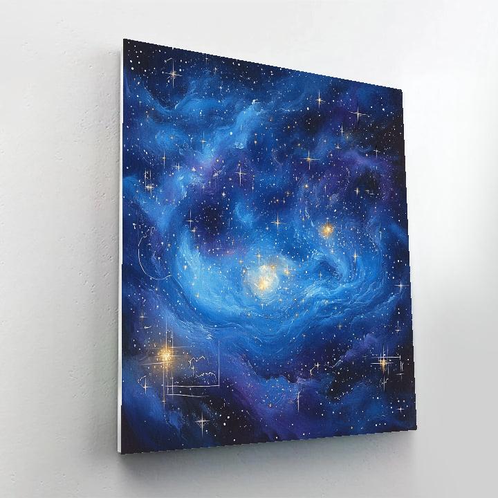 Leonardo Da Vinci Inspired Ethereal Nebula paint by number