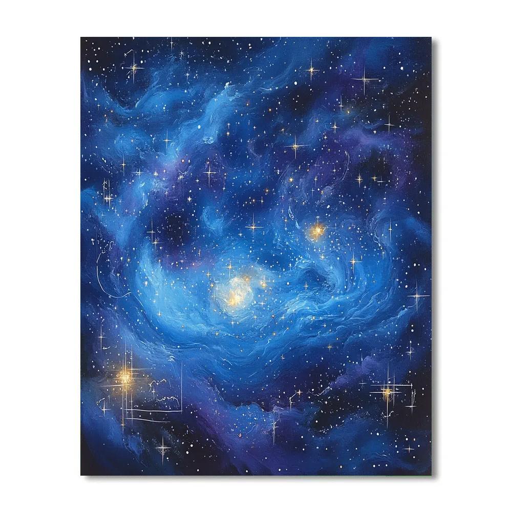 Leonardo Da Vinci Inspired Ethereal Nebula paint by number