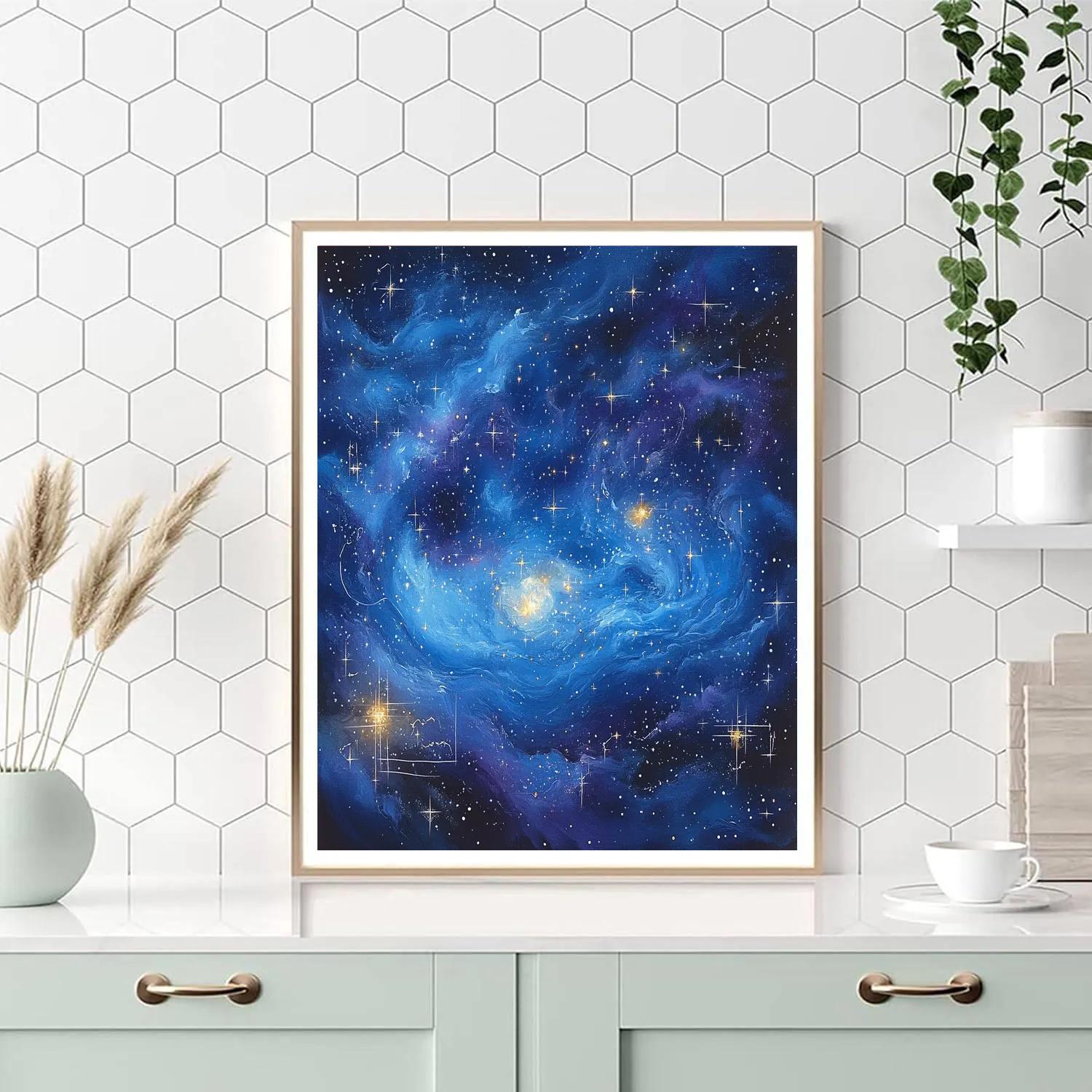 Leonardo Da Vinci Inspired Ethereal Nebula paint by number