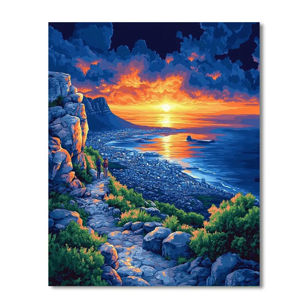 Table Mountain Sunset Panorama Cape Town South Africa Paint by numbers kits