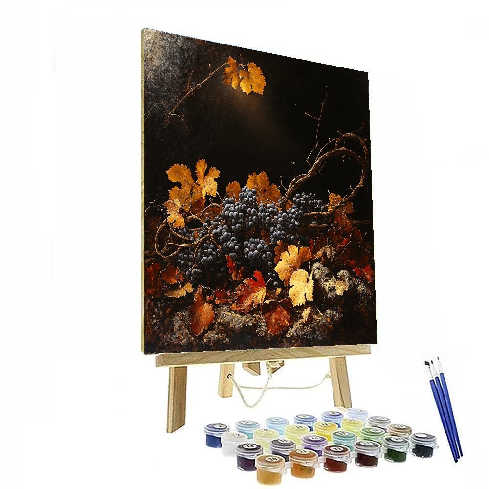 Caravaggio Inspired Memento Mori With Withering Vines DIY paint by numbers