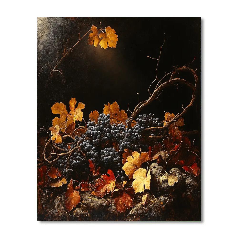 Caravaggio Inspired Memento Mori With Withering Vines DIY paint by numbers