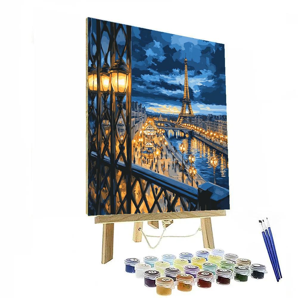 Twilight View From The Eiffel Tower Paris France DIY paint by numbers