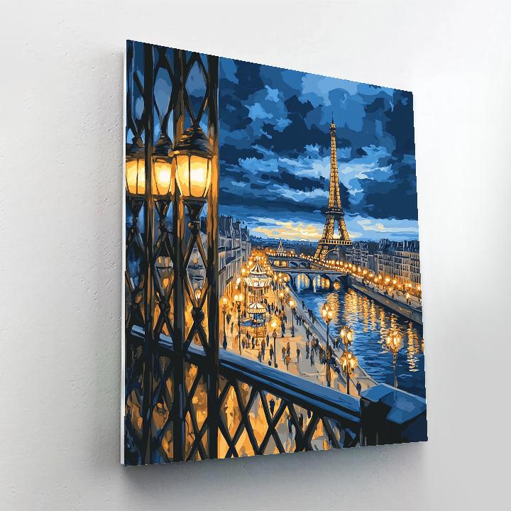 Twilight View From The Eiffel Tower Paris France DIY paint by numbers