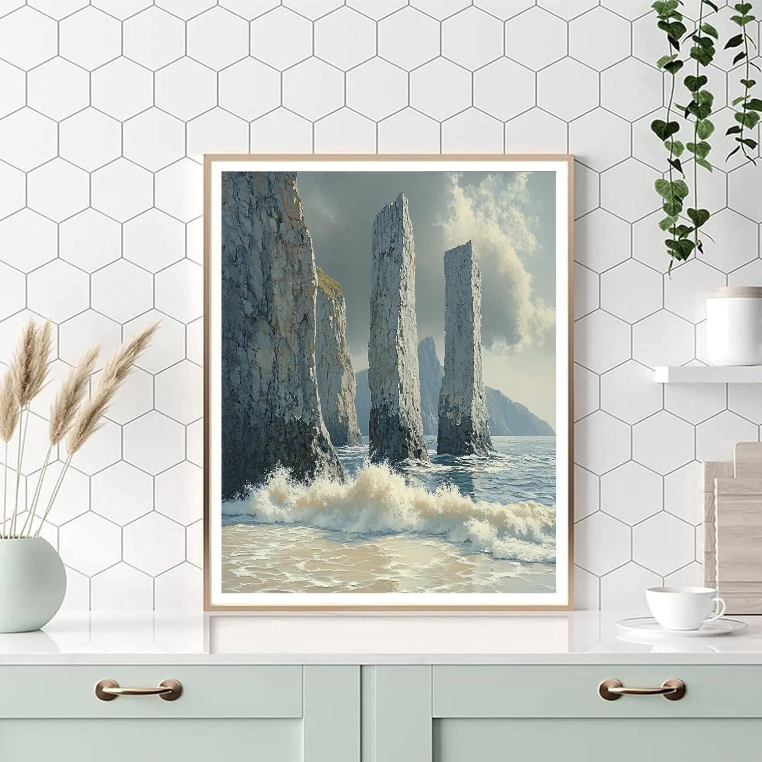 Michelangelo Inspired Celestial Tidal Columns paint by color