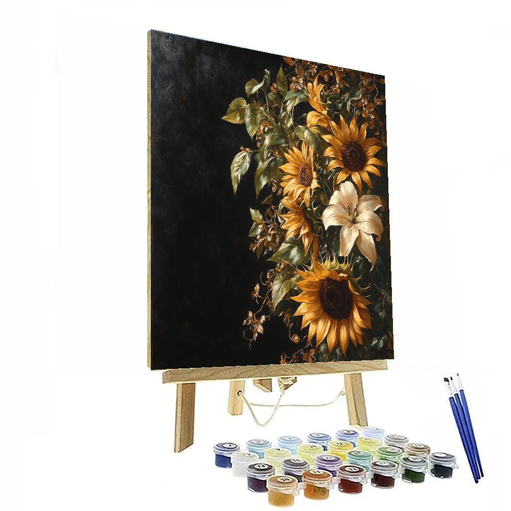 Caravaggio Inspired Tenebristic Floral Study With Decay Painting by numbers kit