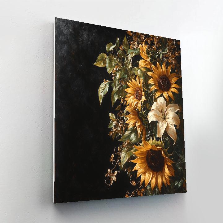 Caravaggio Inspired Tenebristic Floral Study With Decay Painting by numbers kit