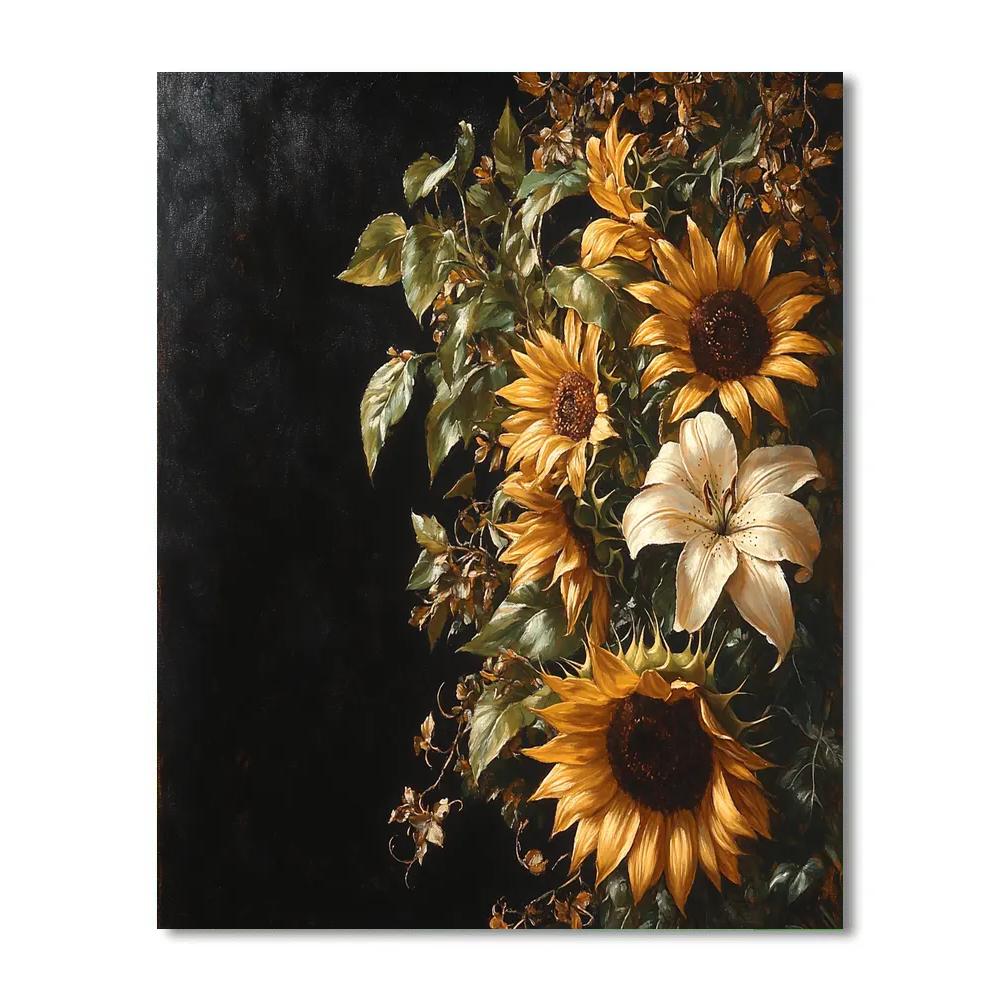 Caravaggio Inspired Tenebristic Floral Study With Decay Painting by numbers kit