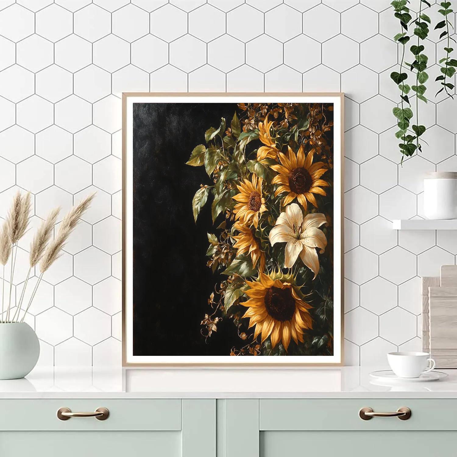 Caravaggio Inspired Tenebristic Floral Study With Decay Painting by numbers kit