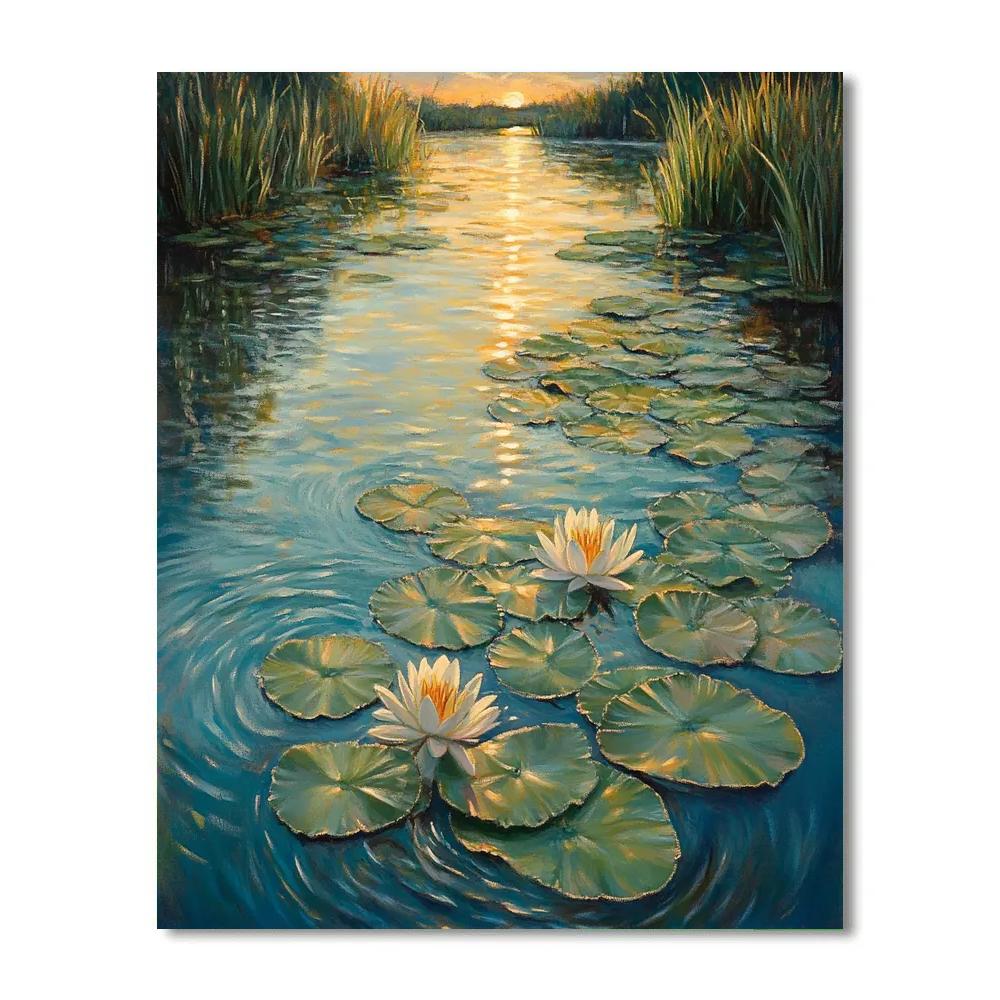 Edgar Degas Inspired Water Lily Breeze painting number kit