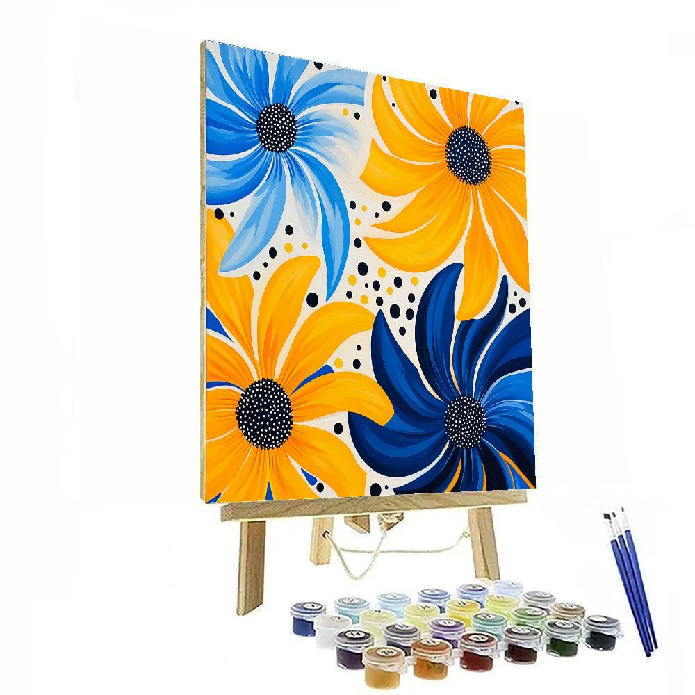 Yayoi Kusama Inspired Infinity Blossom Rhythm paint by color