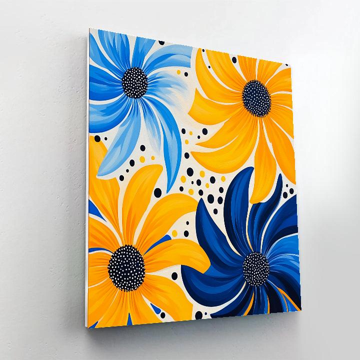 Yayoi Kusama Inspired Infinity Blossom Rhythm paint by color