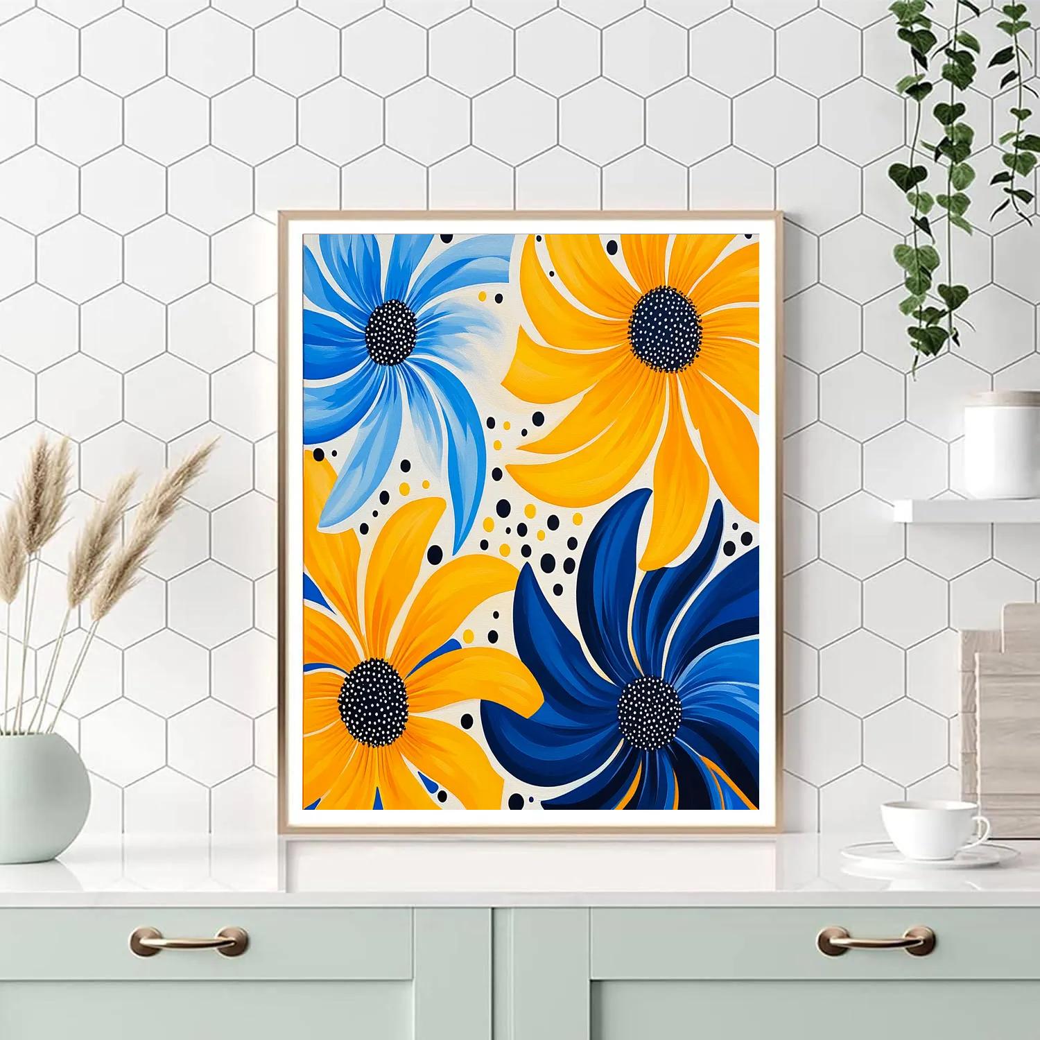 Yayoi Kusama Inspired Infinity Blossom Rhythm paint by color