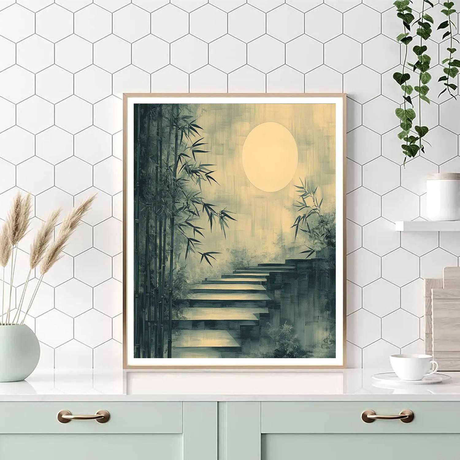 Zhao Mengfu Inspired Lunar Ink Garden Paint by numbers art