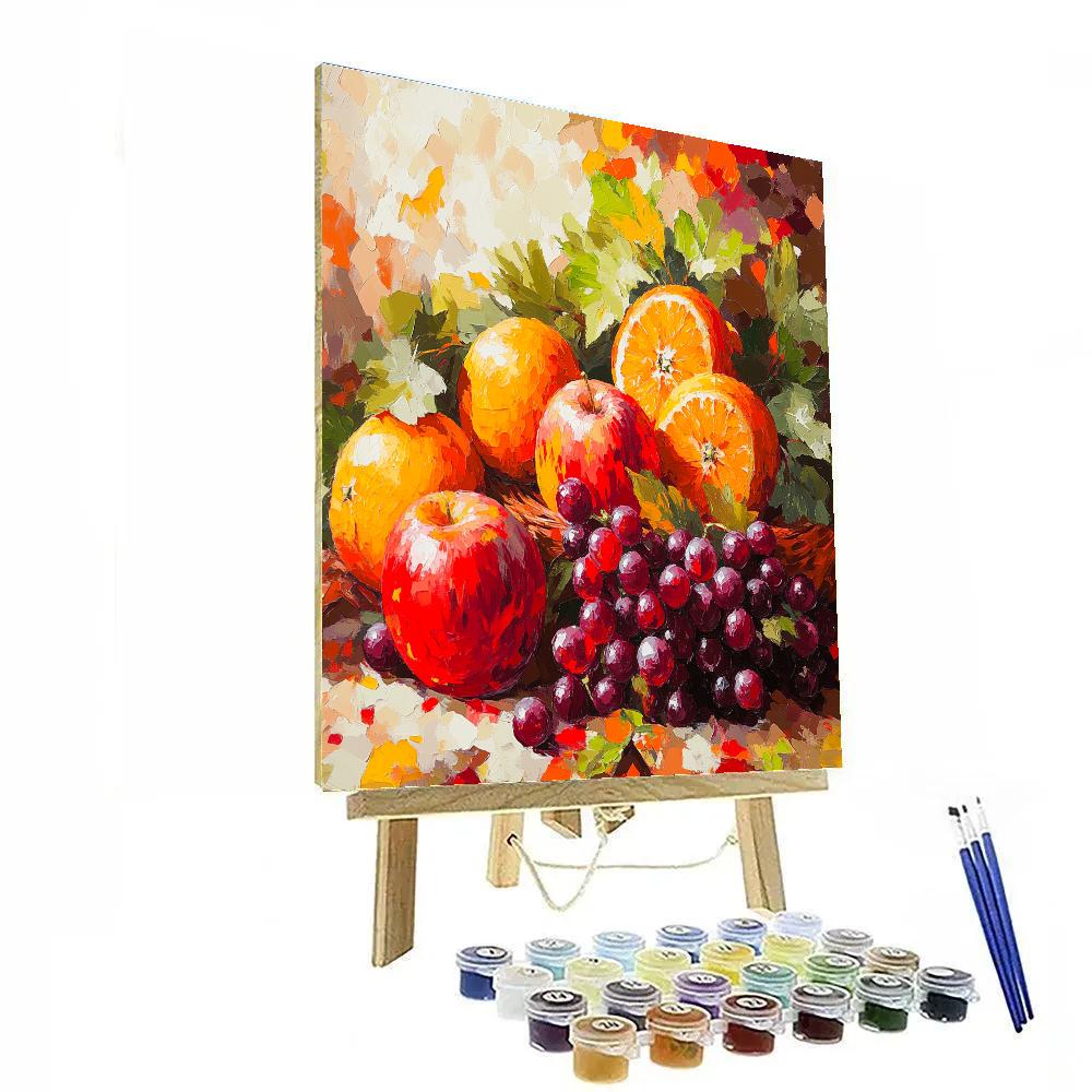 Paul Cézanne Inspired Vibrant Fruit Medley Numbered painting kits