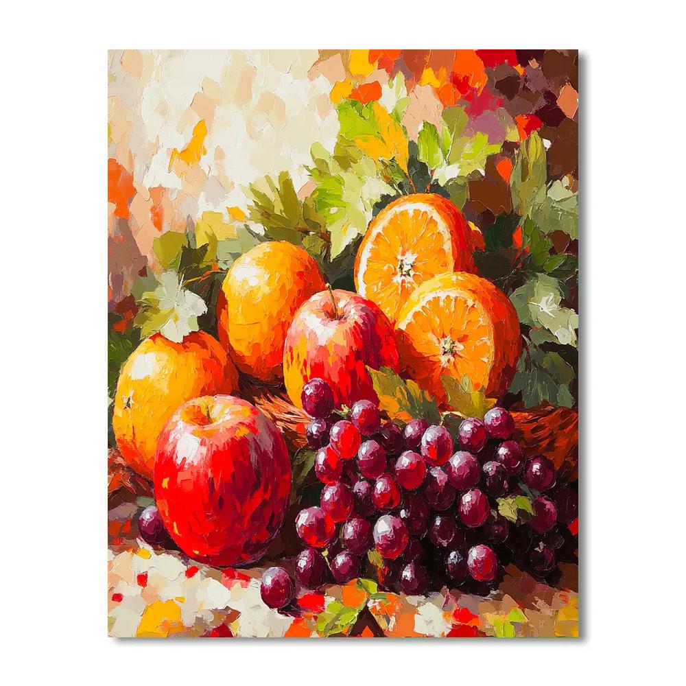 Paul Cézanne Inspired Vibrant Fruit Medley Numbered painting kits