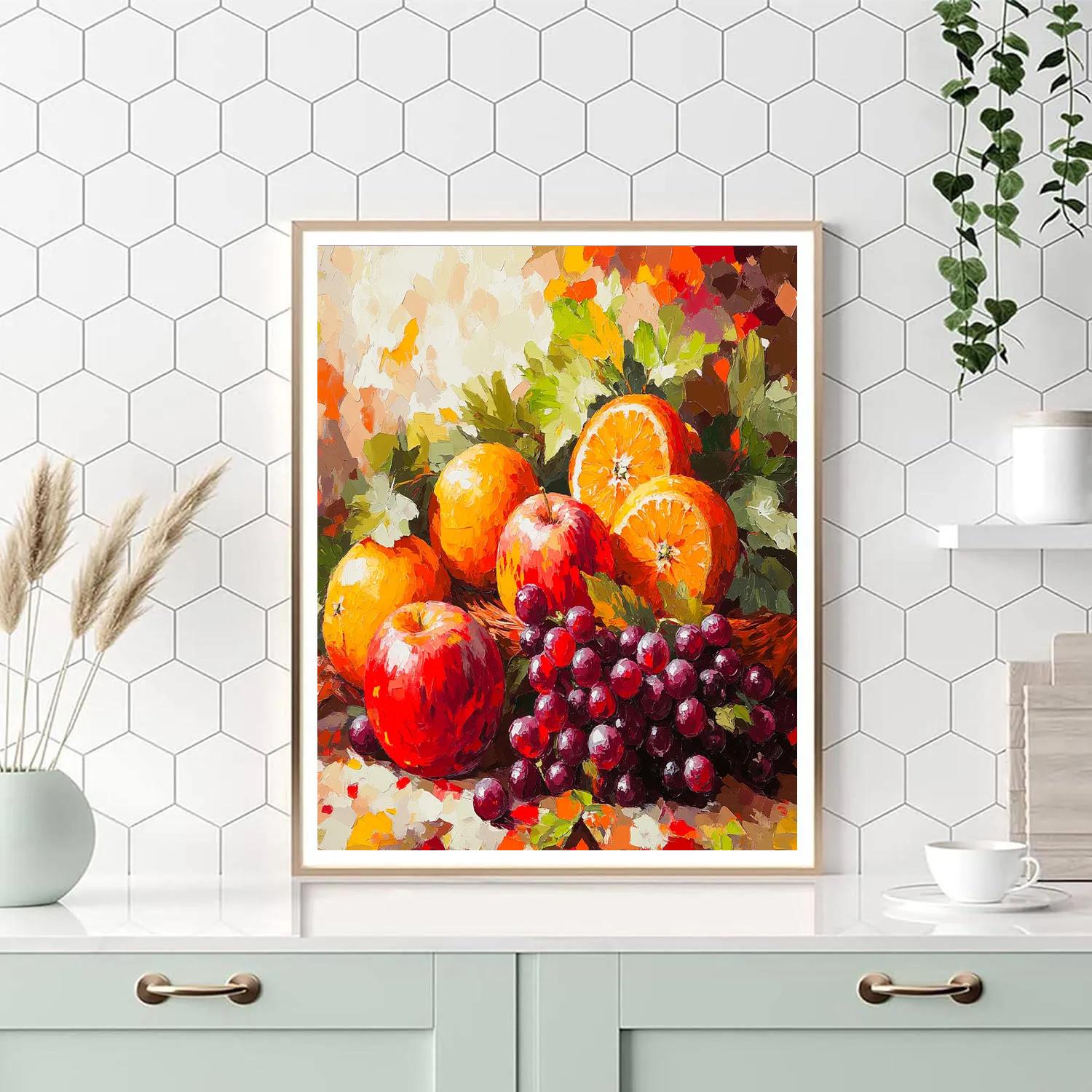 Paul Cézanne Inspired Vibrant Fruit Medley Numbered painting kits