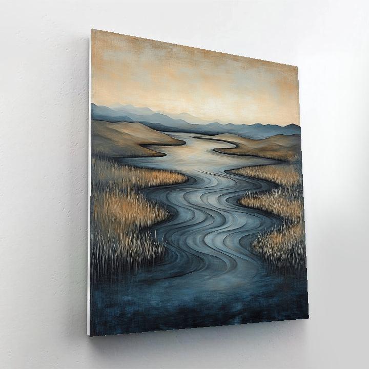 Zhao Mengfu Inspired Silent River Calligraphy painting number kit