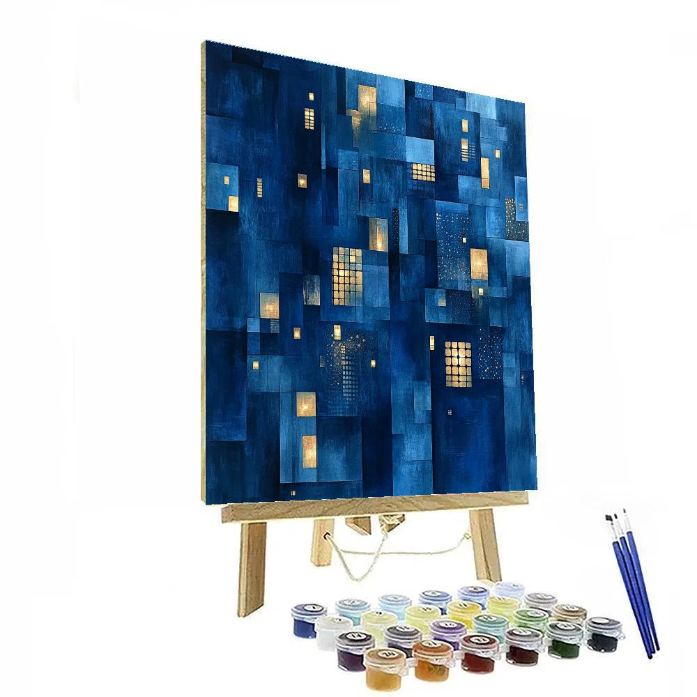 Paul Klee Inspired Urban Rhythm Number painting