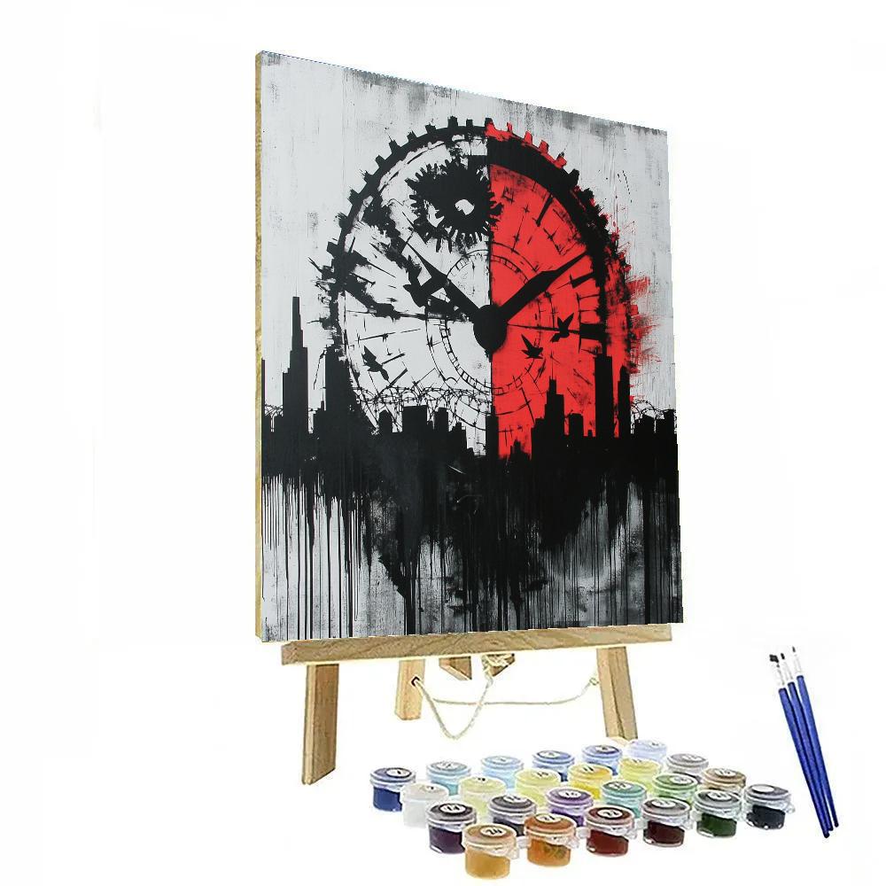 Banksy Inspired Peace Clockwork paint by number