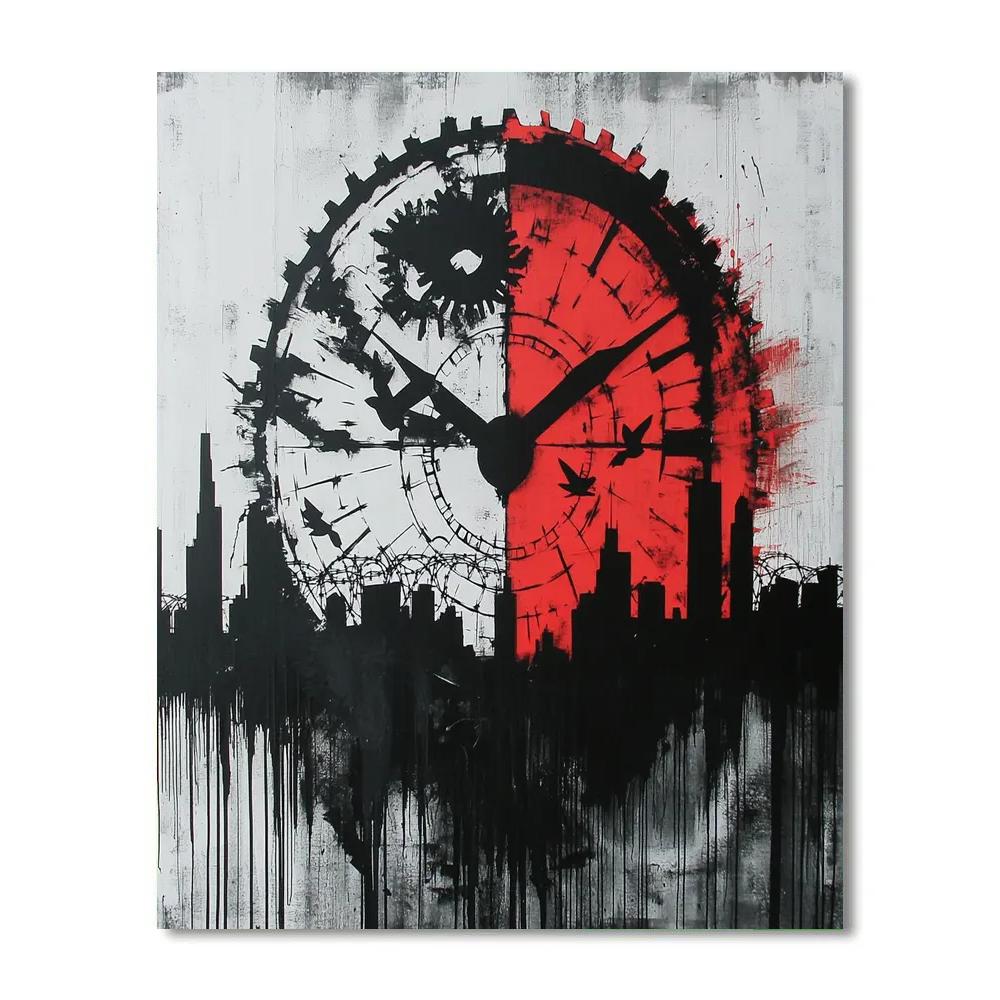 Banksy Inspired Peace Clockwork paint by number