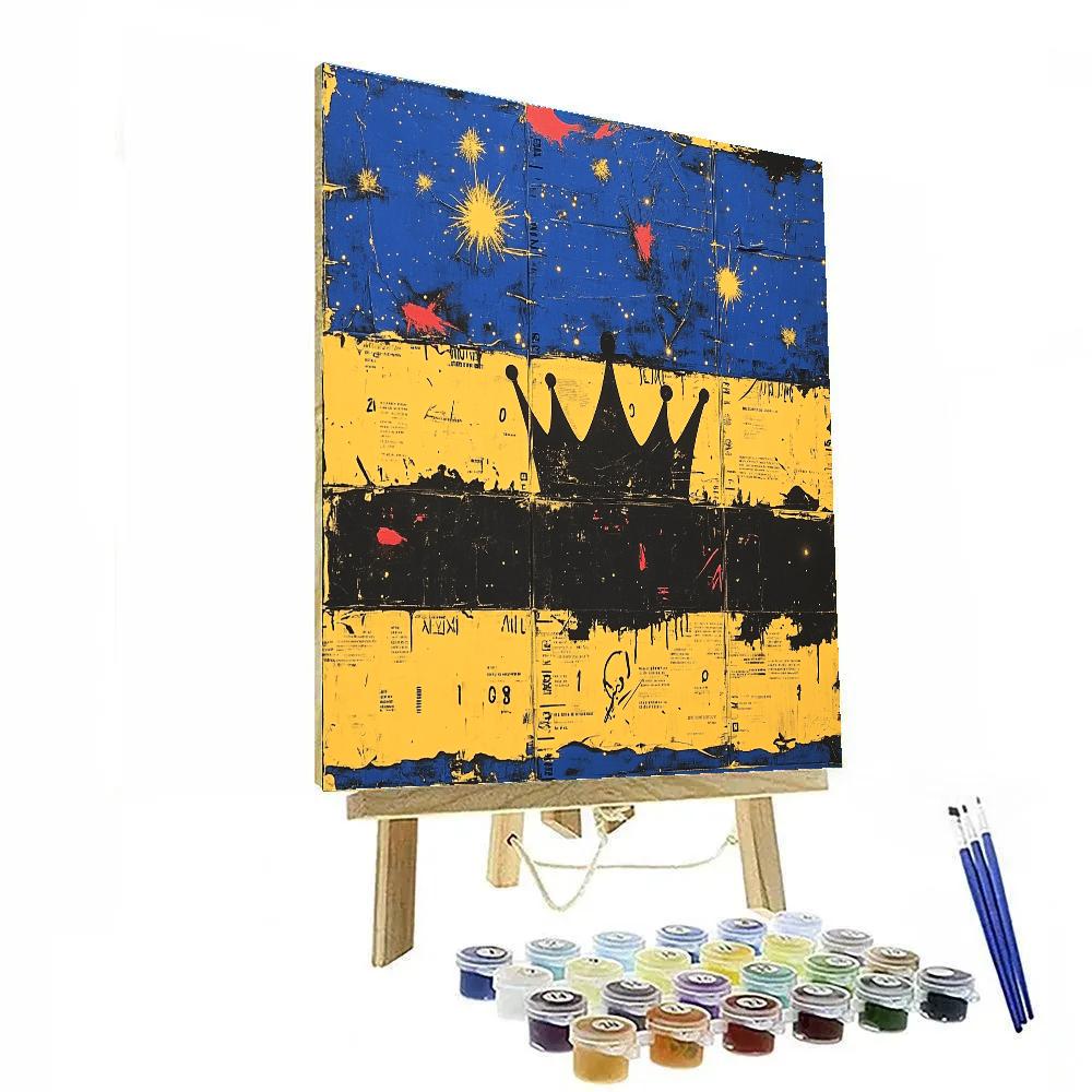 Jean-Michel Basquiat Inspired Nebula Crown paint by number