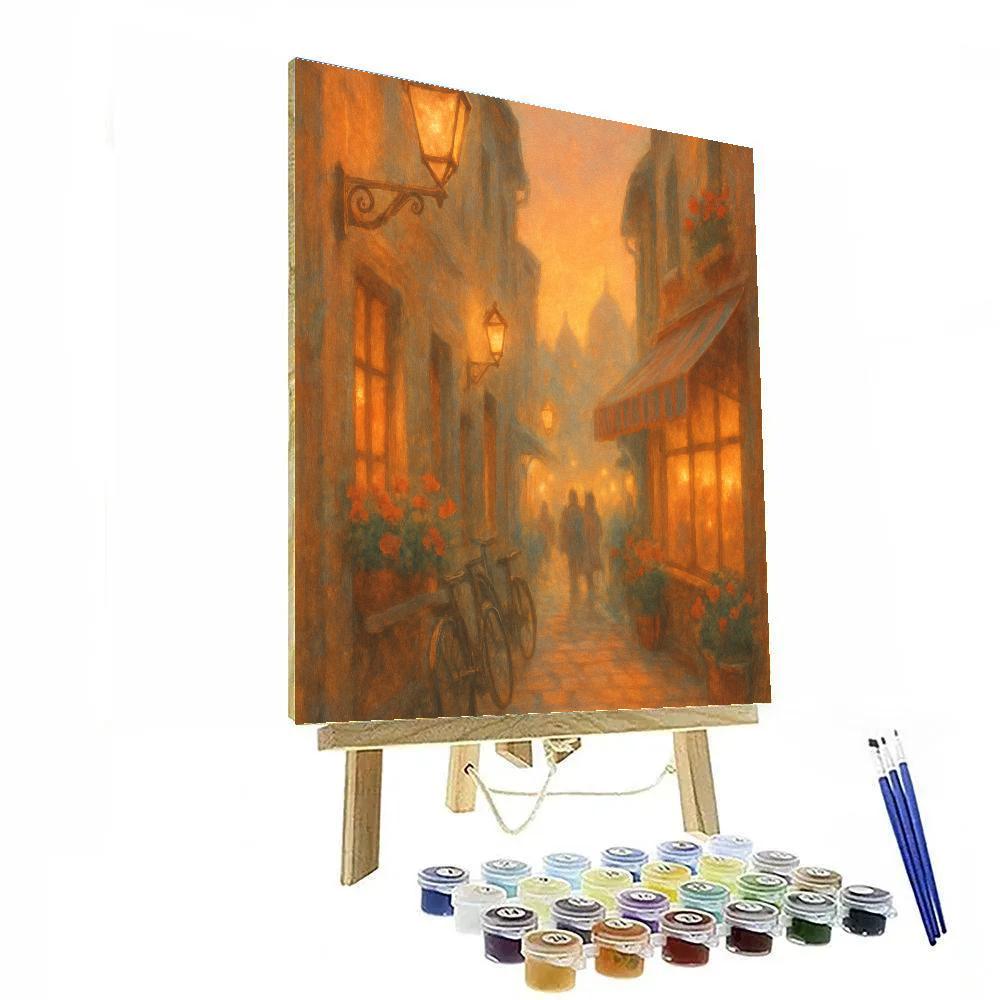 Sunlit Cobblestone Alley Paint by numbers art