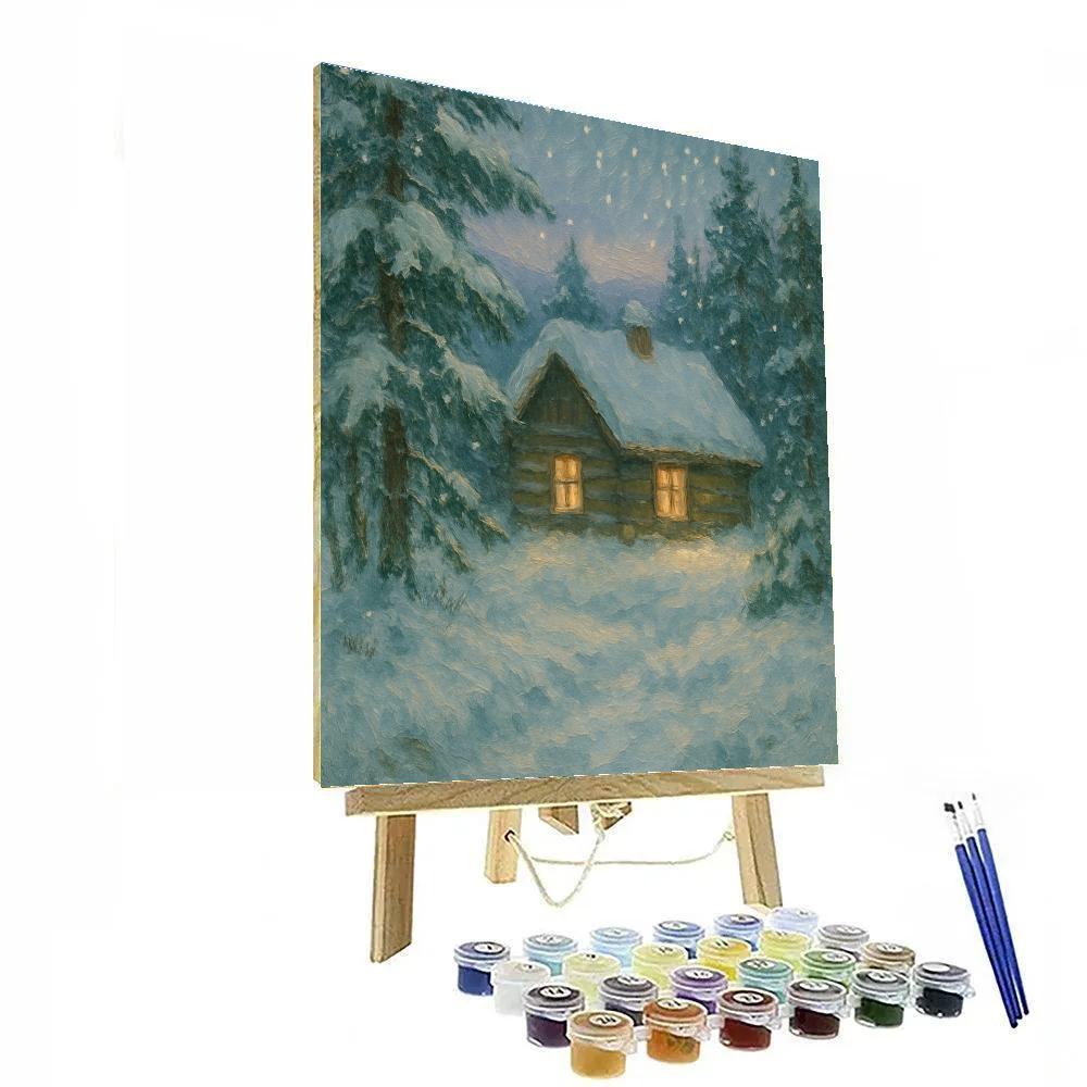 Winter Cabin Reverie DIY paint by numbers