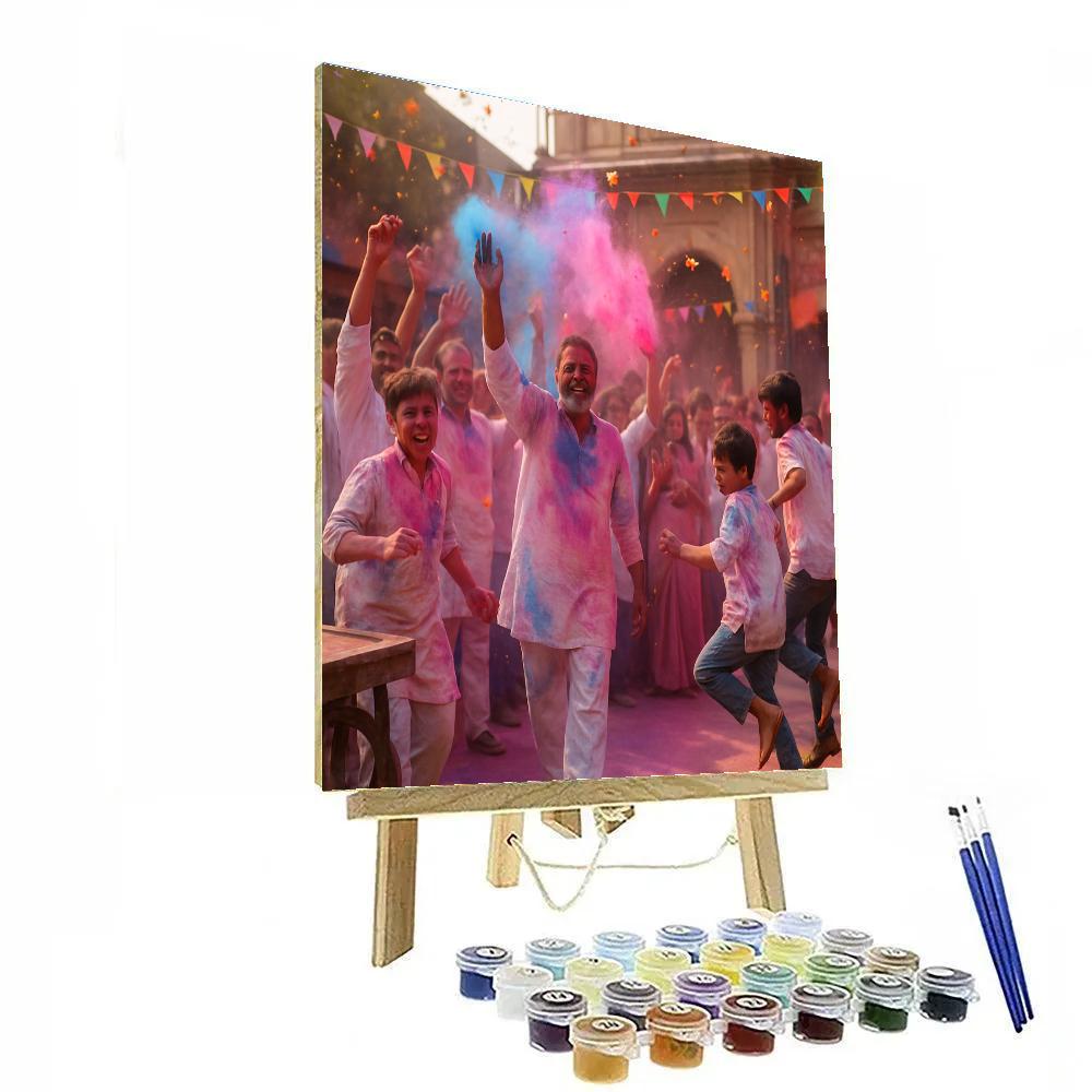 Holi Colors Of Mathura Festival paint by numbers