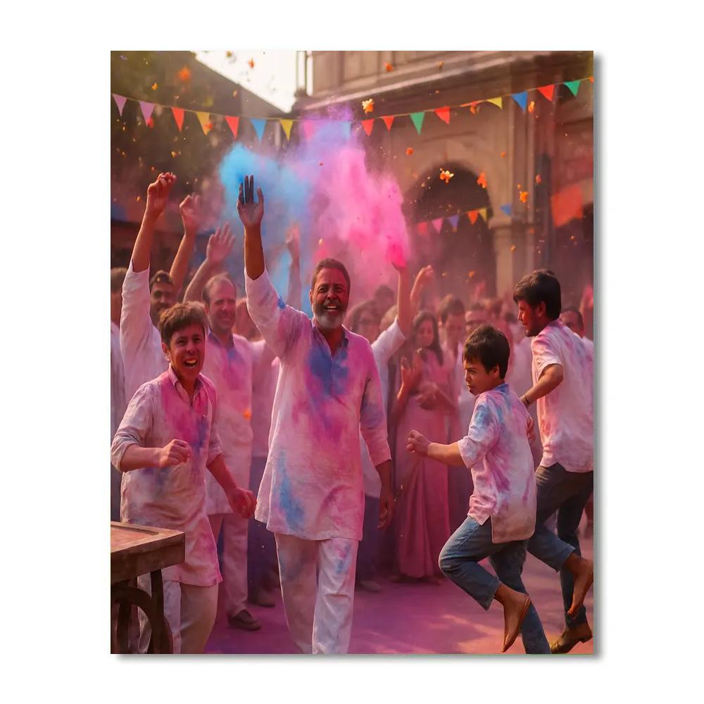 Holi Colors Of Mathura Festival paint by numbers