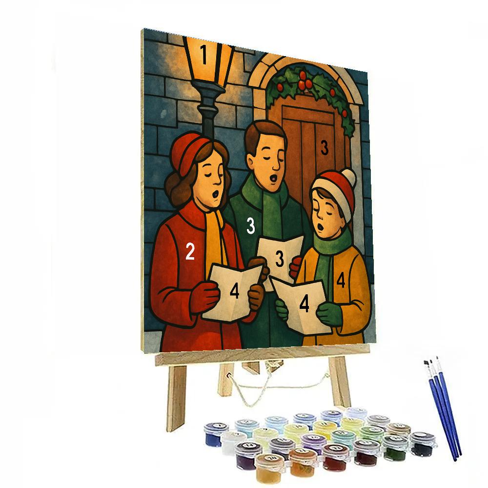 Lamplight Carolers On Main Painting by numbers kit