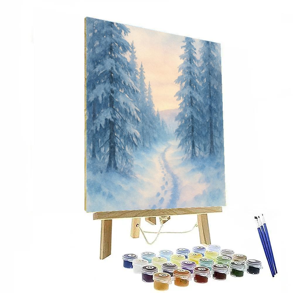 Silent Pine Passage Winter DIY paint by numbers