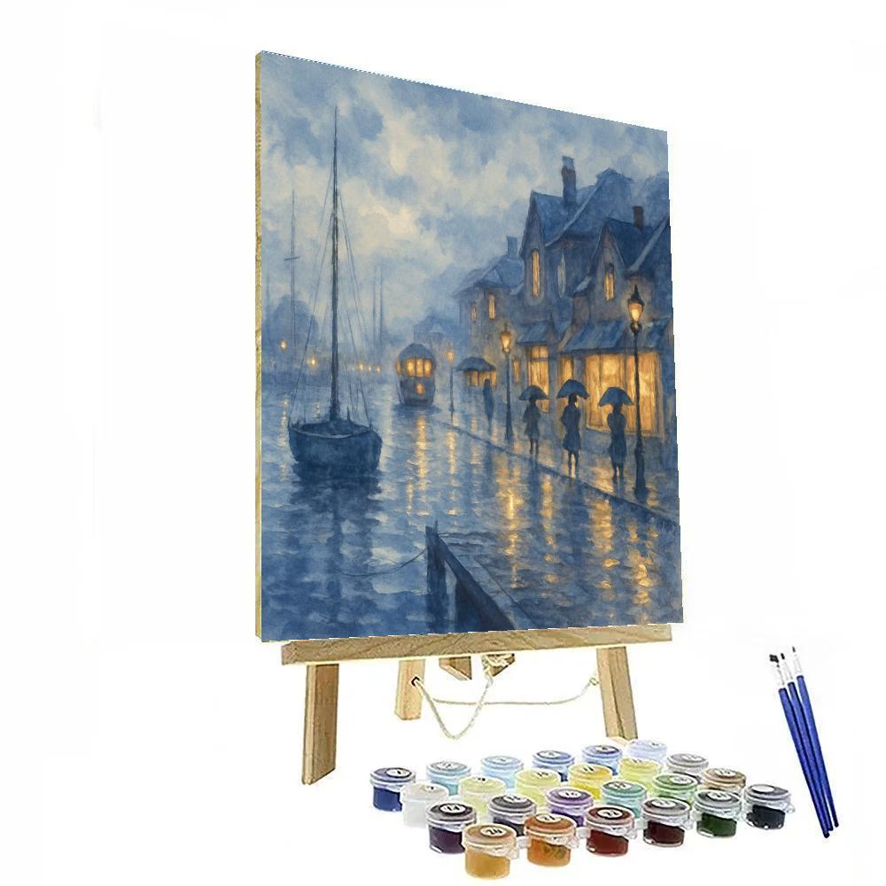 Rainwashed Harbor Lanterns DIY paint by numbers