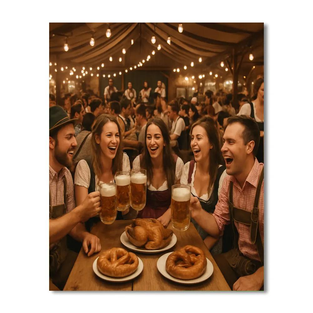 Oktoberfest Tent Toasts paint by number