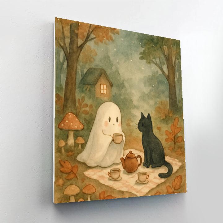 Autumn Tea With Ghost Paint by numbers kits
