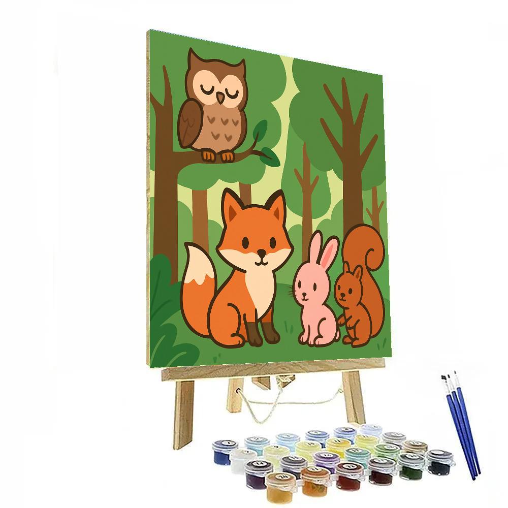 Magical Forest Creatures In Whimsical Harmony DIY paint by numbers