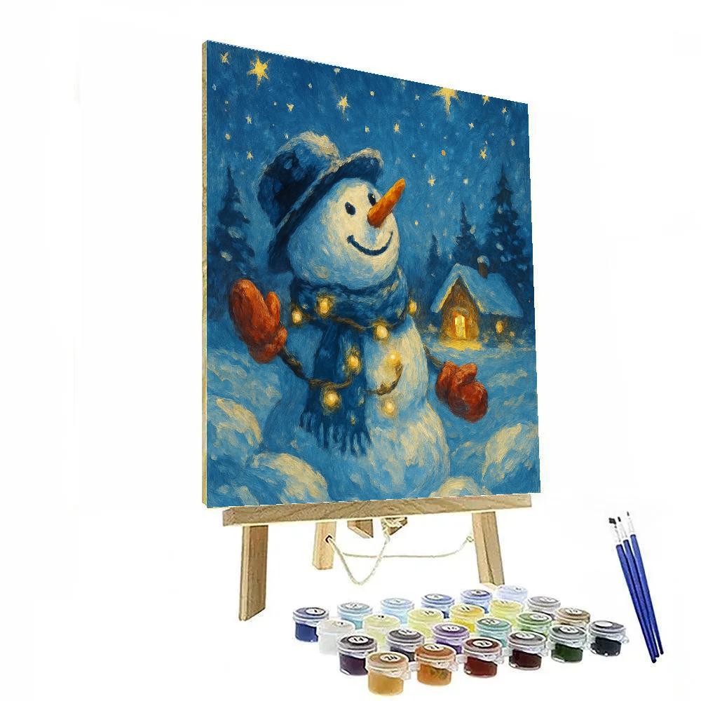 Starlit Snowman Hoodie Numbered painting kits