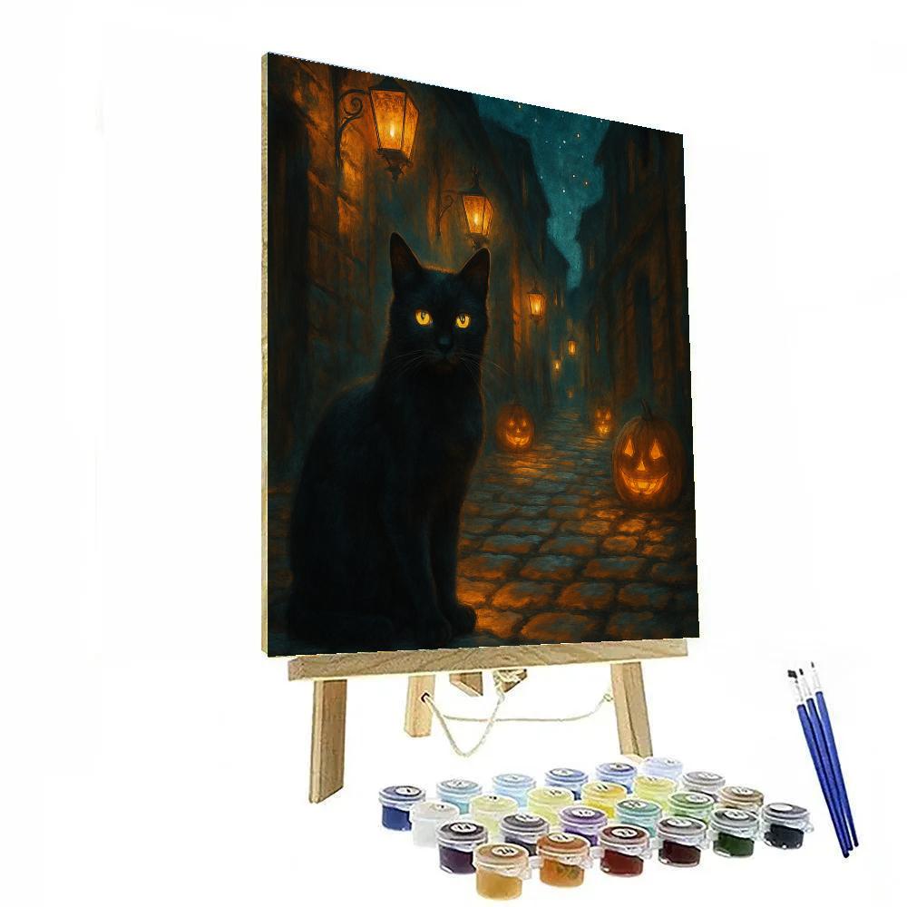 Lantern Alley Cat Painting by numbers kit