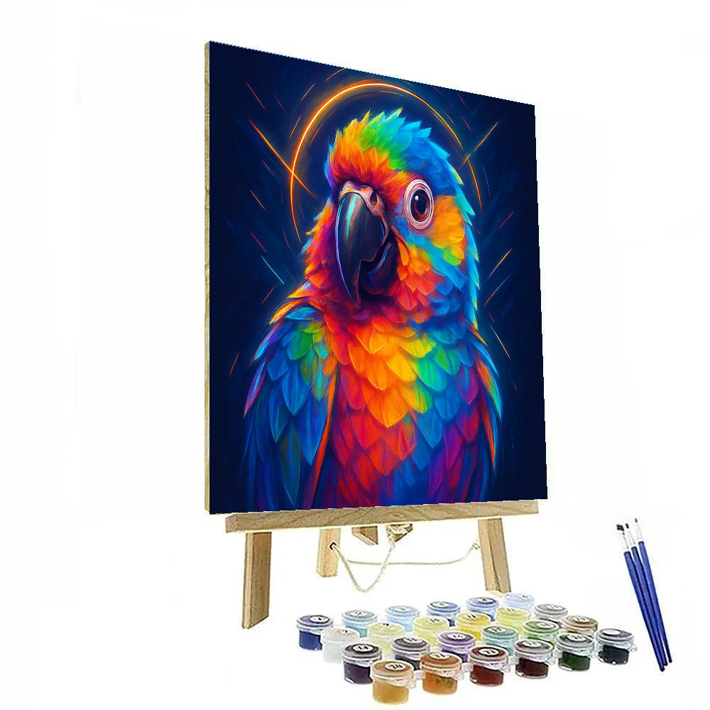 Electric Parrot Burst Paint by numbers art