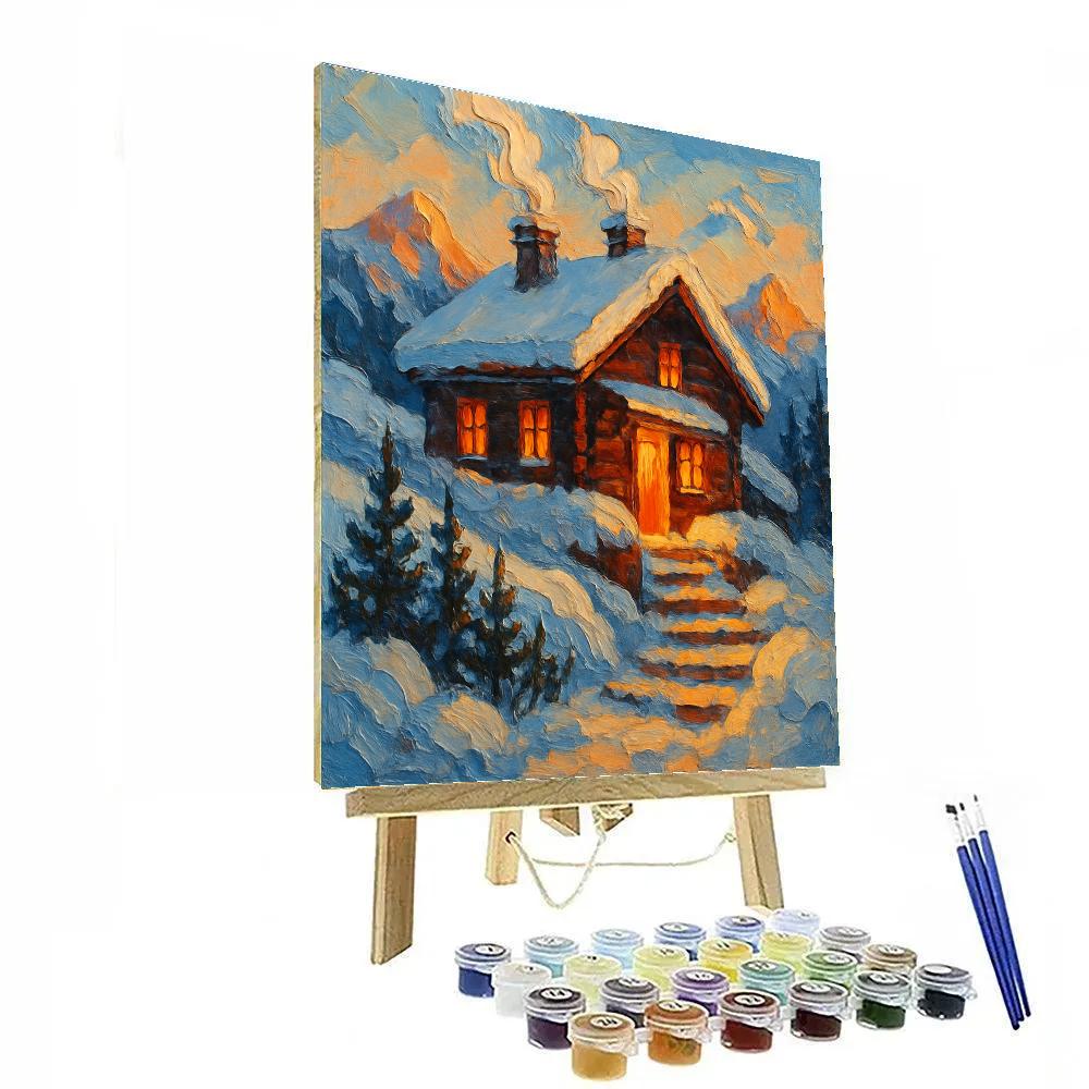 Golden Hearth Winter Panorama Painting by numbers kit