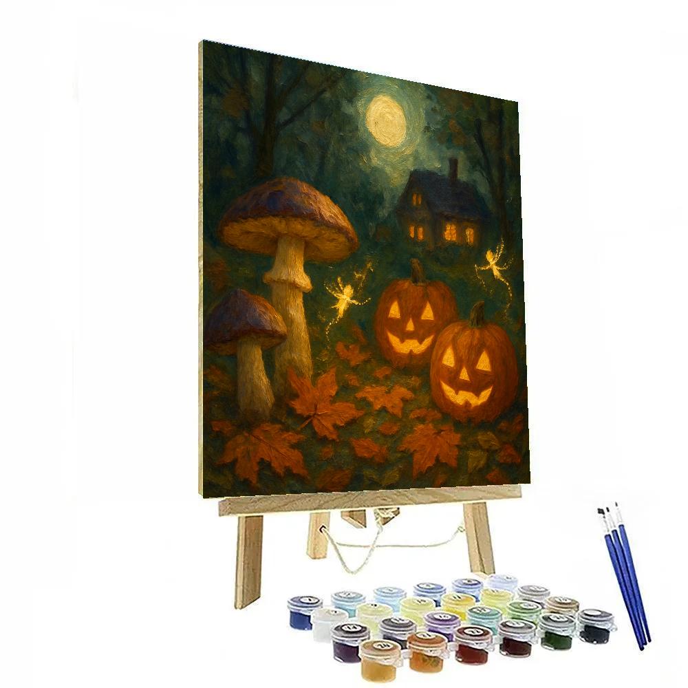 Mushroom Lantern Garden Paint by numbers art