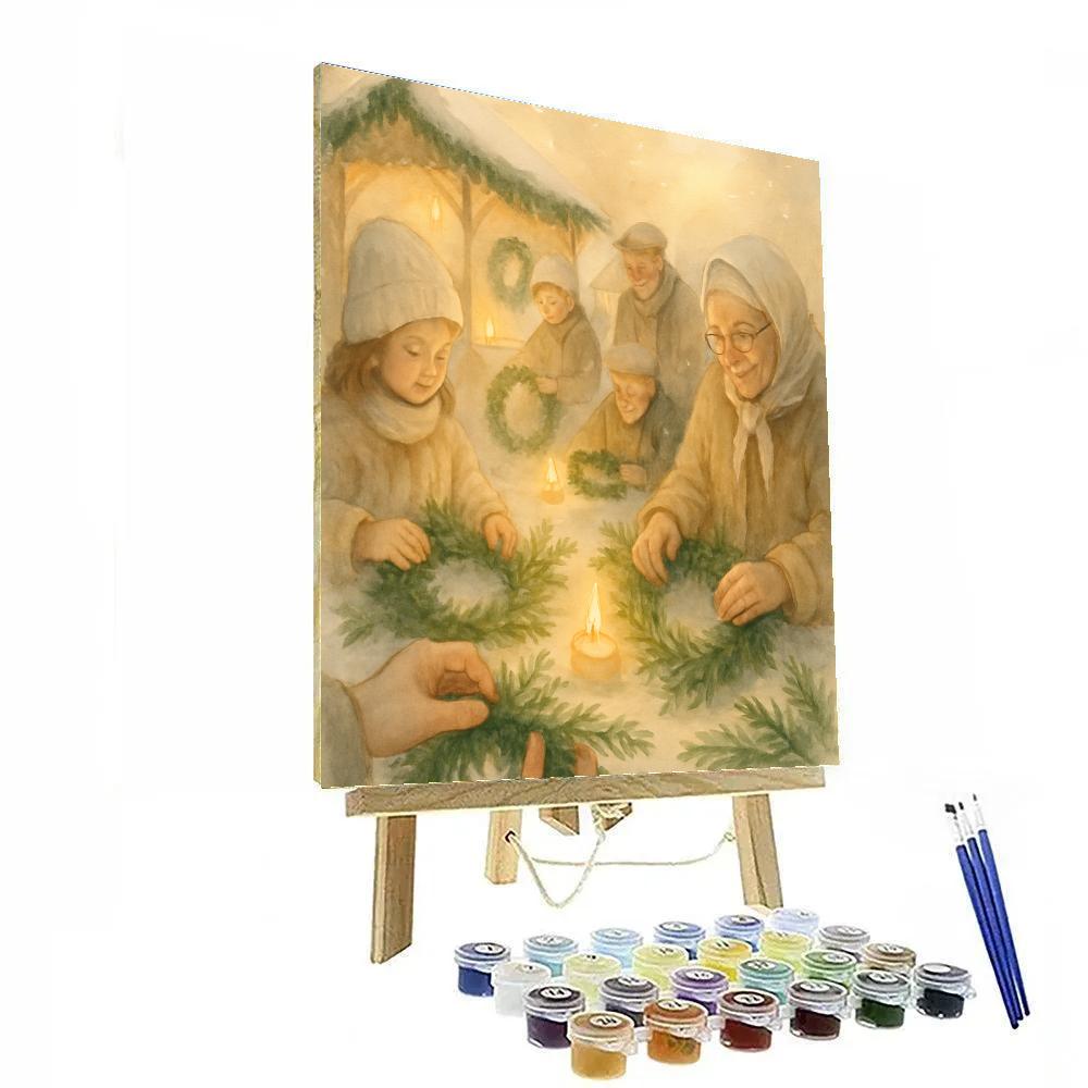Wreath Makers At Dawn painting number kit
