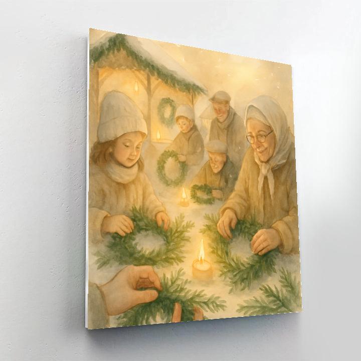 Wreath Makers At Dawn painting number kit