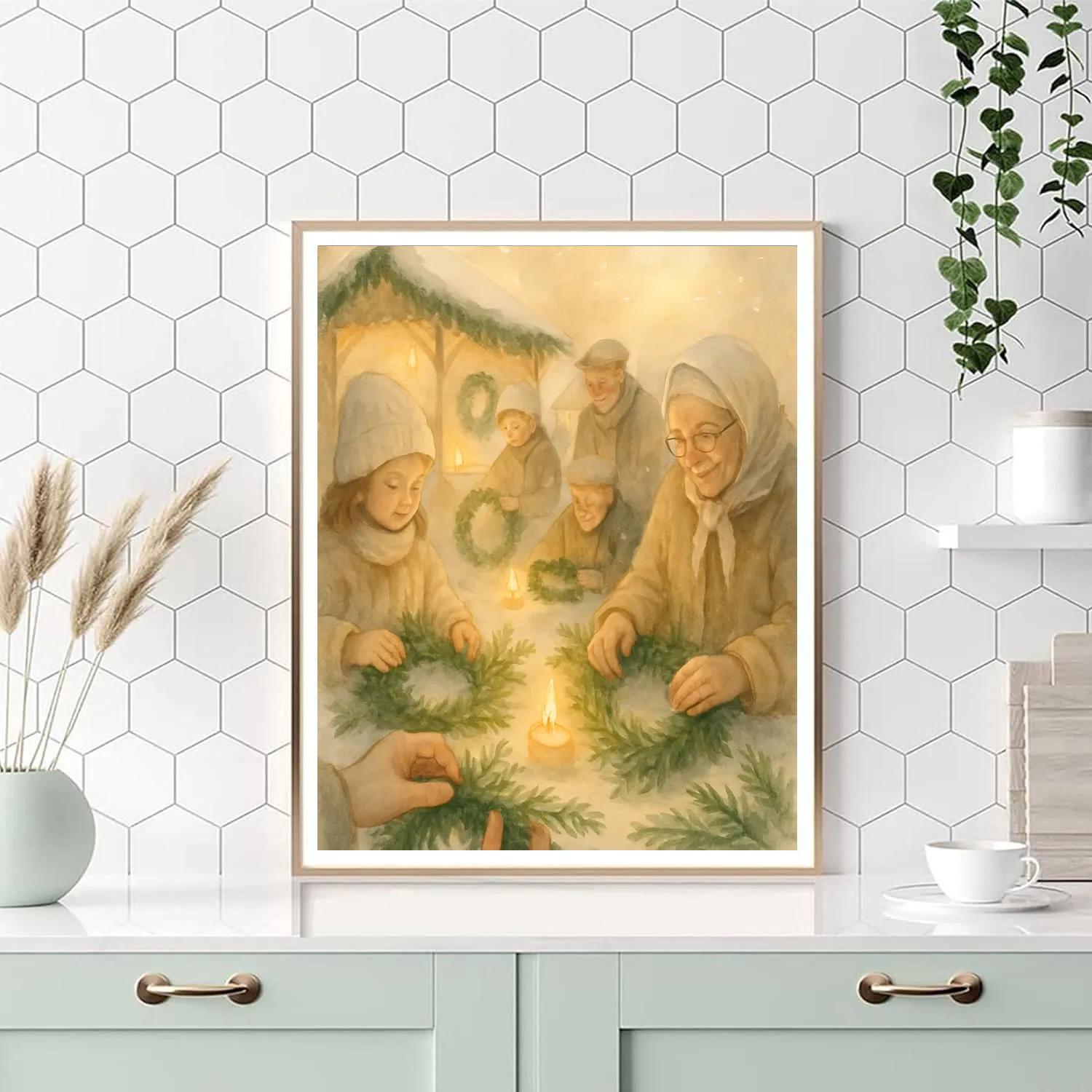Wreath Makers At Dawn painting number kit