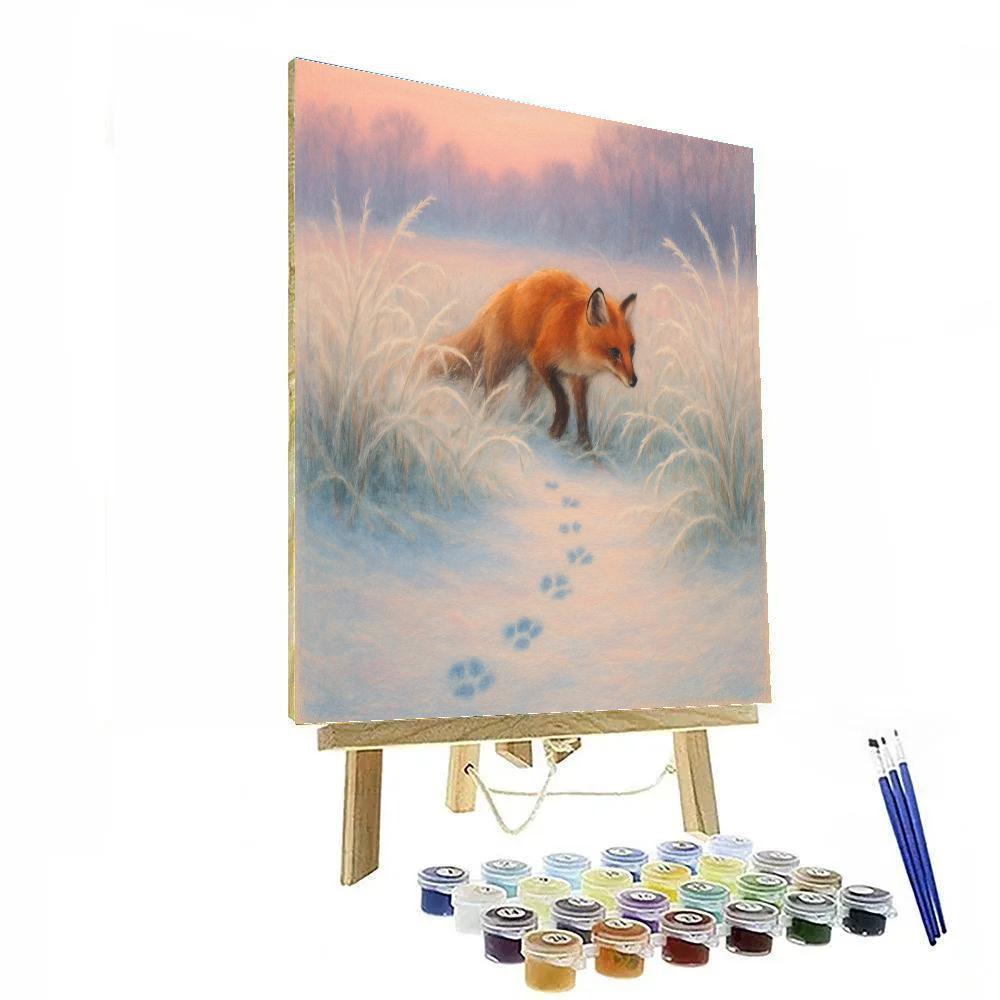 Fox Tracks Through Winter Meadow Painting by numbers kit