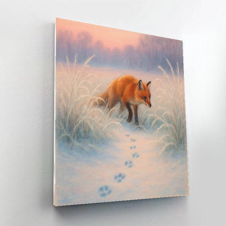 Fox Tracks Through Winter Meadow Painting by numbers kit