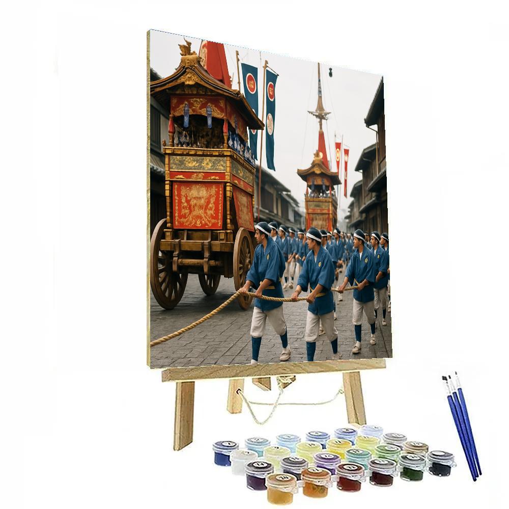 Gion Matsuri Procession Through Kyoto DIY paint by numbers